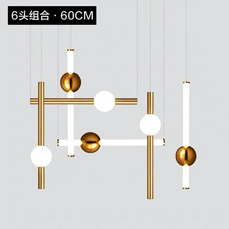 DecorBites™ Geometric Line Frame Chandelier Pendant Lights for Stairs and Table Decor