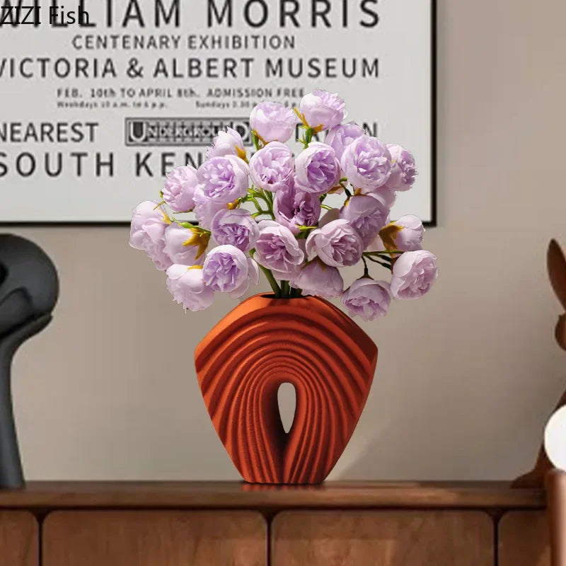 DecorBites™ Geometric Ceramic Vase Set for Modern Floral Arrangements