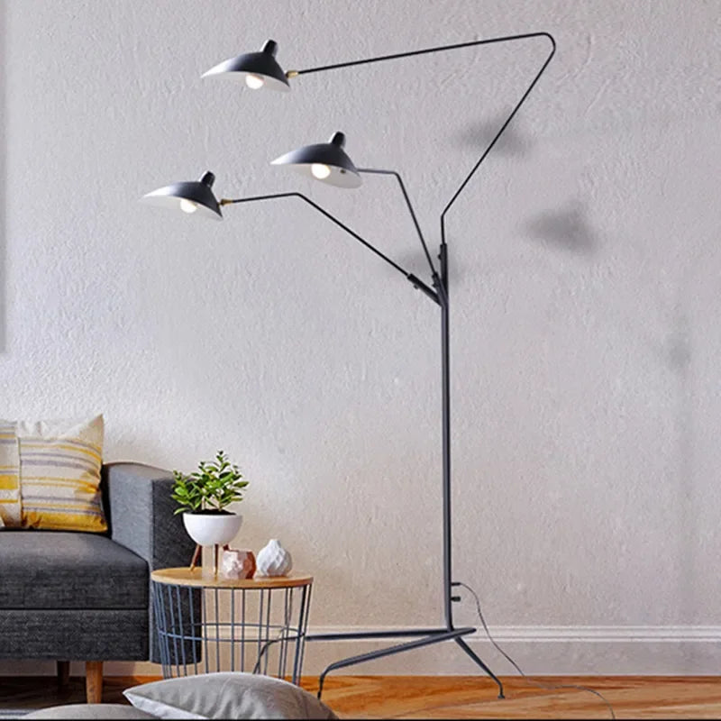 DecorBites™ Black Aluminum Nordic LED Floor Lamp for Living Room, Bedroom - Standing Tall E27 Light