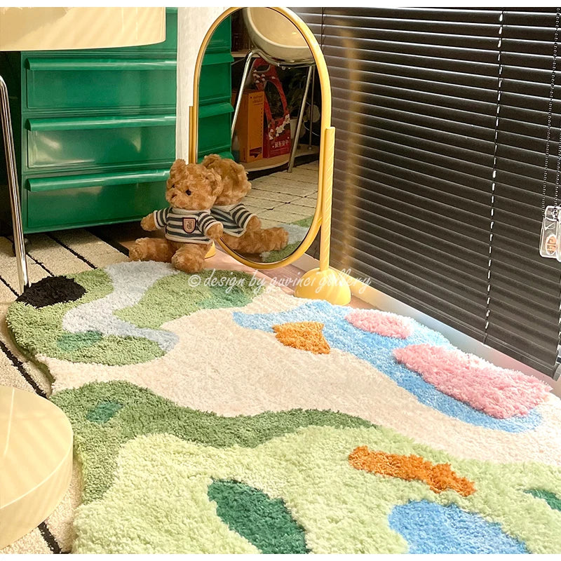 DecorBites™ Luxe 3D Hand Tufted Moss Carpet - Children's Room Irregular Rug