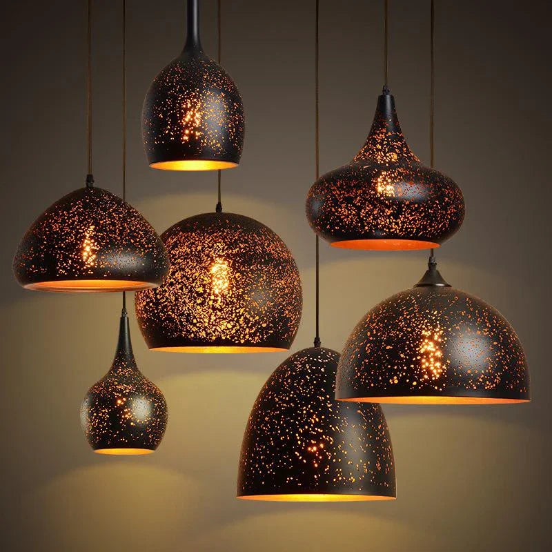 DecorBites™ Etched Iron Chandelier Pendant Light Fixture for Dining and Living Room