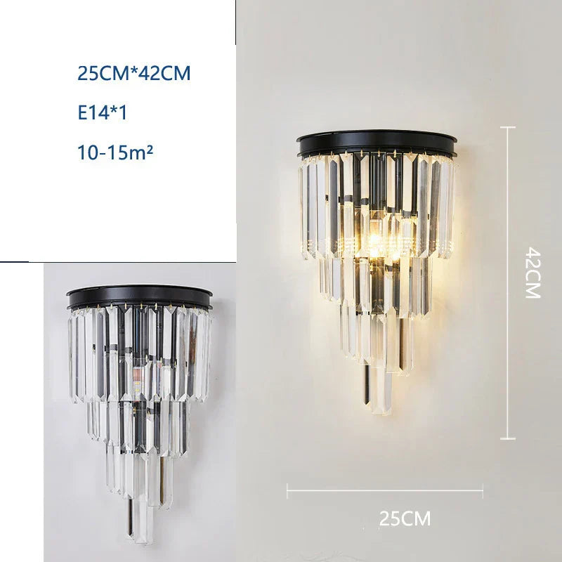 DecorBites™ Crystal Wall Lamp: Modern Light Luxury for Living Room, Bedroom, and Corridor