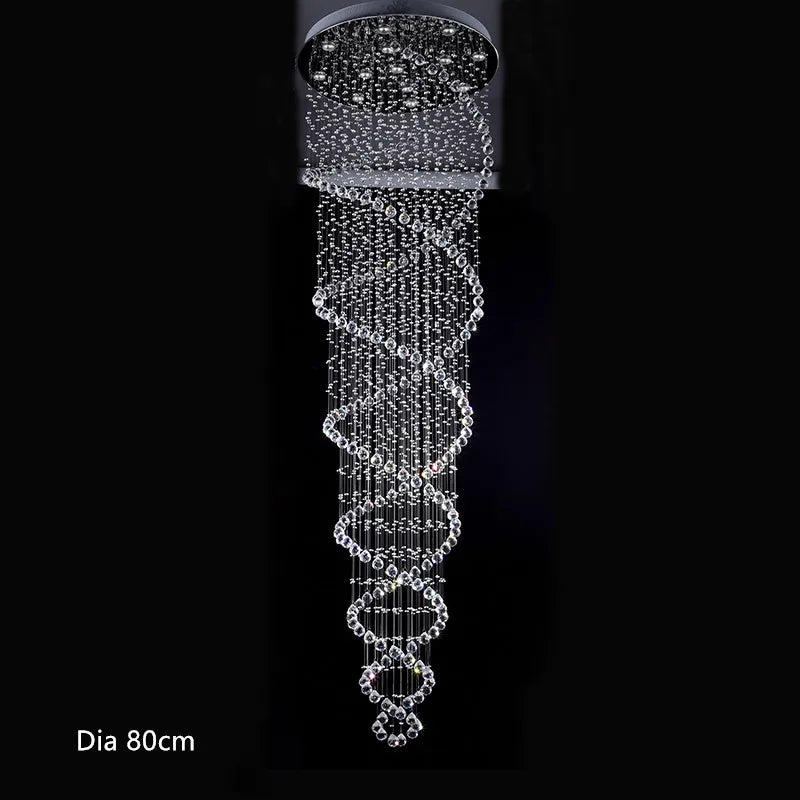 DecorBites™ Crystal LED Chandelier for Staircase Stair Luxury Hotel Pendant Lights