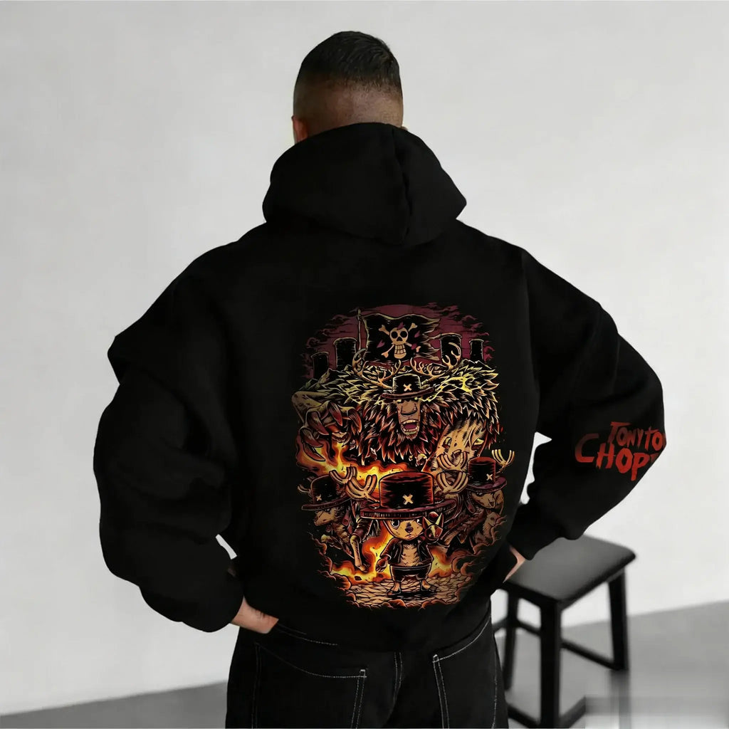 Chopper Oversized Anime Hoodie – One Piece Unisex Sweatshirt
