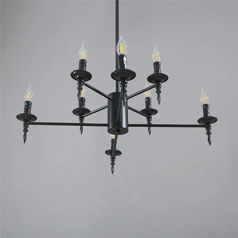 DecorBites™ Iron Art LED Candle Chandelier Pendant Light for Living Room & Kitchen