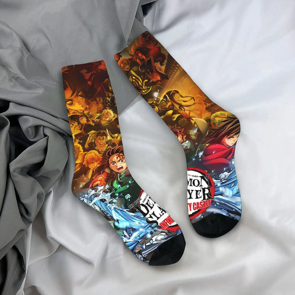 Demon Slayer Socks: Nezuko & Giyu Trendy Skateboard Style
