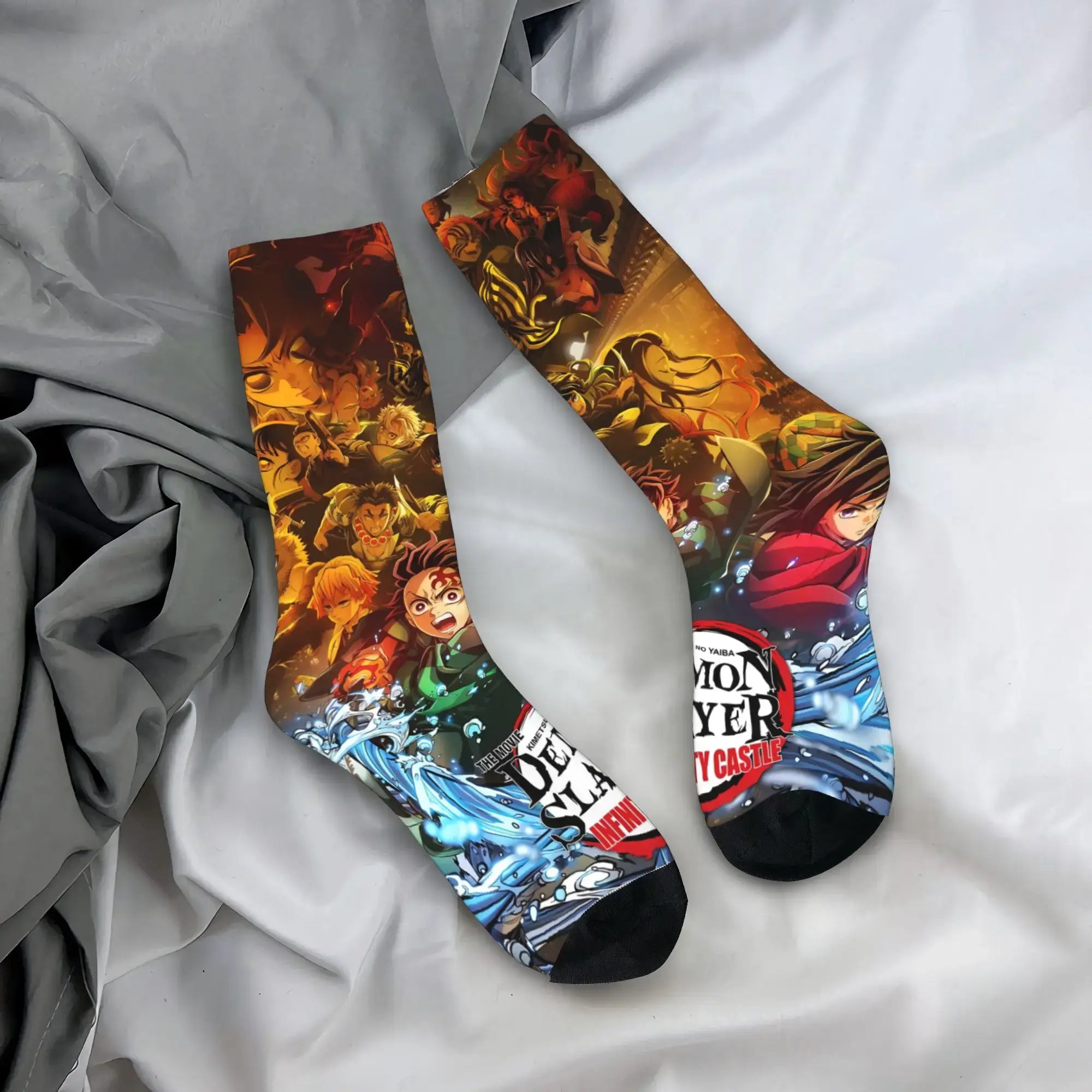 Demon Slayer Socks: Nezuko & Giyu Trendy Skateboard Style