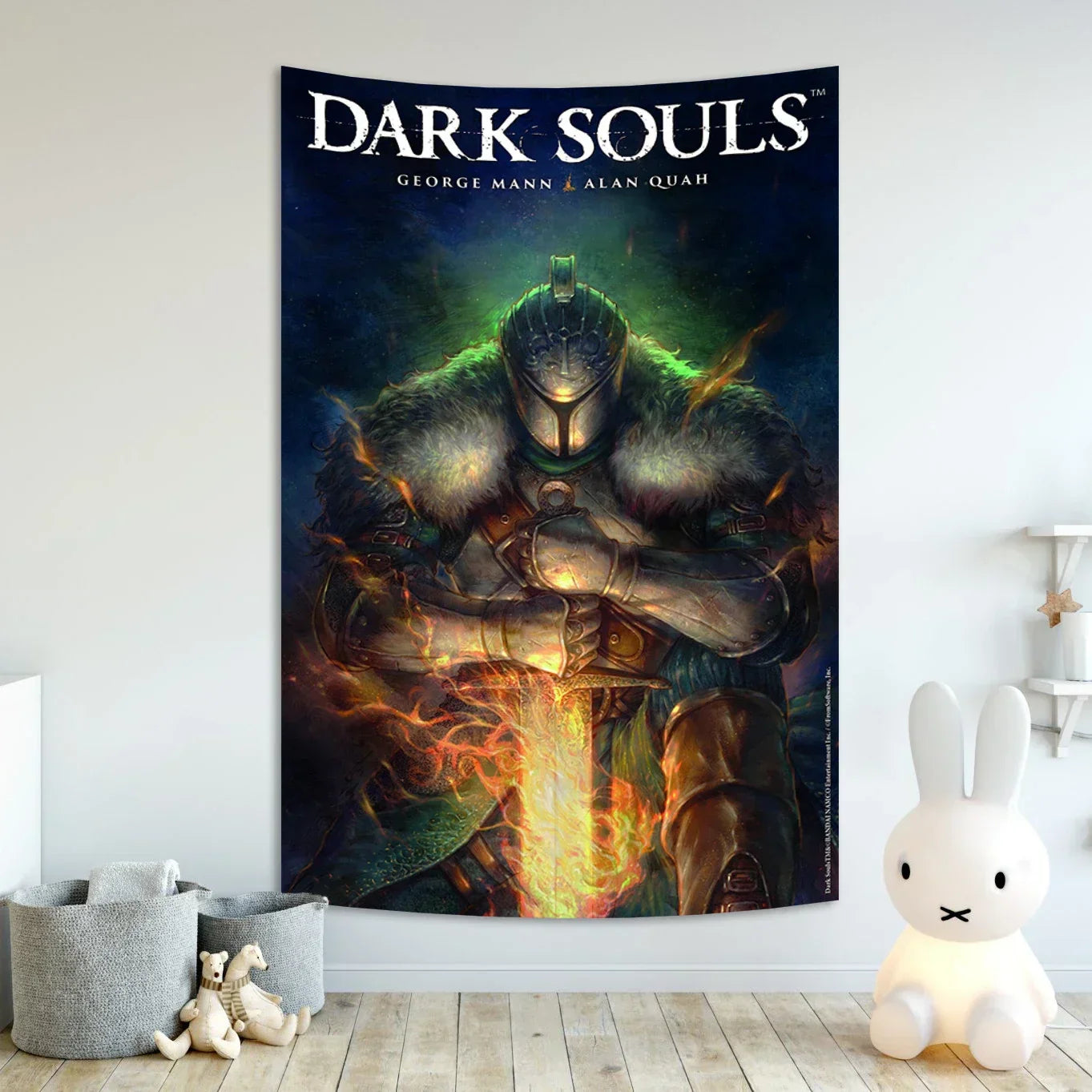 DecorBites™ Dark Souls 3 Tapestry: Gamer Room Decor Psychedelic Background.