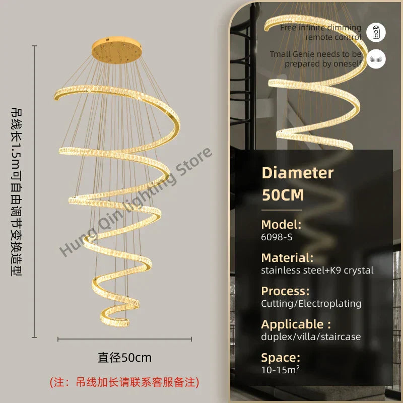 DecorBites™ Crystal Pendant Chandelier for Living & Dining Room Lighting
