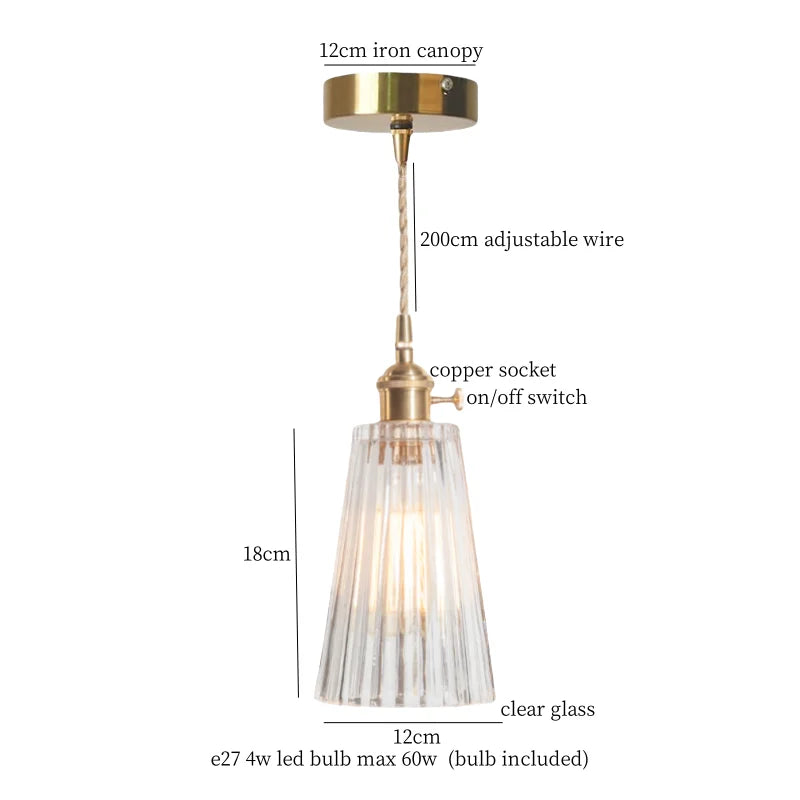DecorBites™ Green Glass LED Pendant Light Fixture - Modern Nordic Hanging Lamp