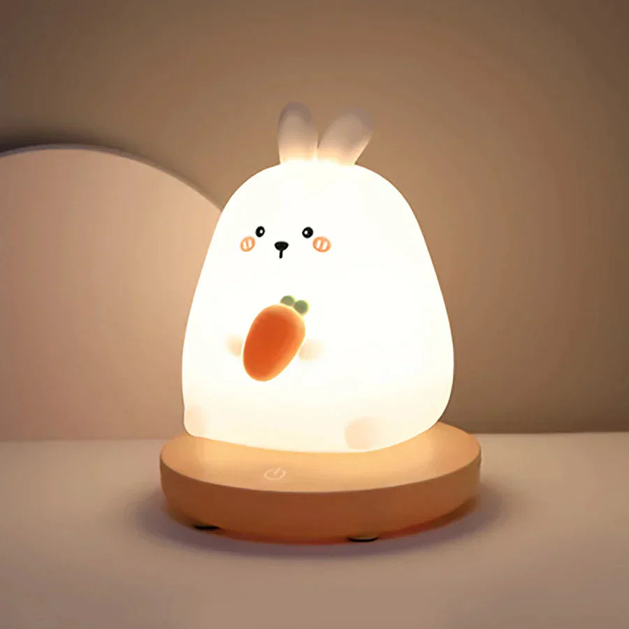 DecorBites™ Kids' Animal Silicone Night Light - Touch Sensor, Dimmable, Rechargeable