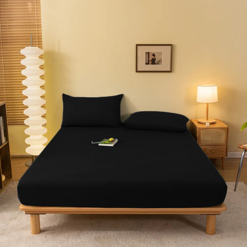 DecorBites™ Cozy Solid Color Fitted Sheet - All Seasons Mattress Cover