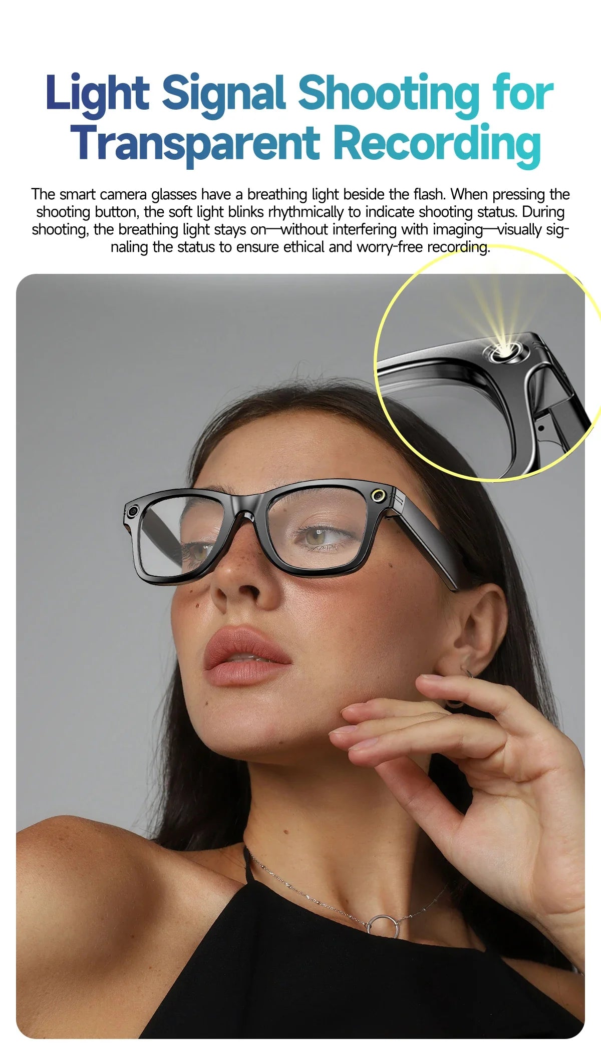 GUHUAVMI New 800W Camera AI Smart Glasses Color-Changing Translation Glasses Photo Video Recording Waterproof