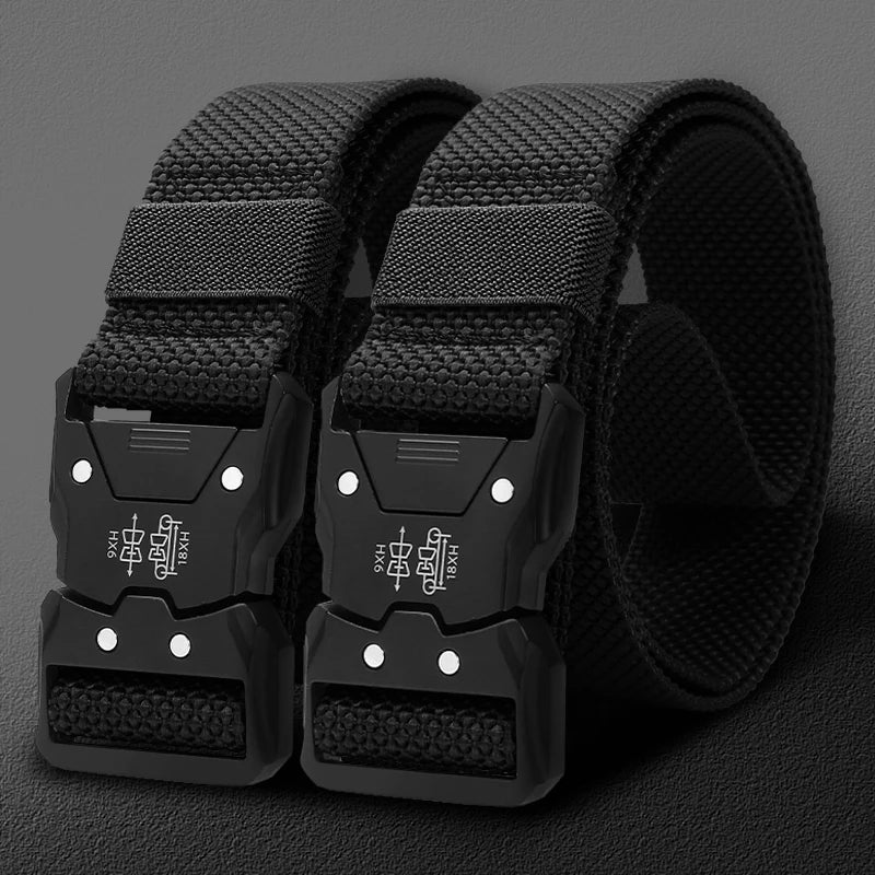 Tactical Waist Belt with Quick-Release Automatic Buckle — 1.5 in (3.7 cm) Durable Unisex Outdoor Belt
