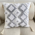 DecorBites™ Geometric Tufted Tassel Cushion Cover Cotton Canvas Fall Pillow Cover