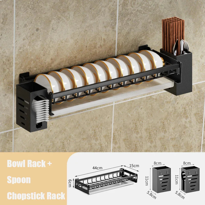 DecorBites™ Kitchen Dish Drainer Rack & Tableware Holder - Wall Mounted Drying Shelf Storage
