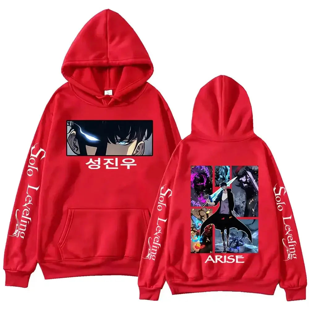 Solo Leveling Anime Hoodie – Harajuku Fleece Pullover