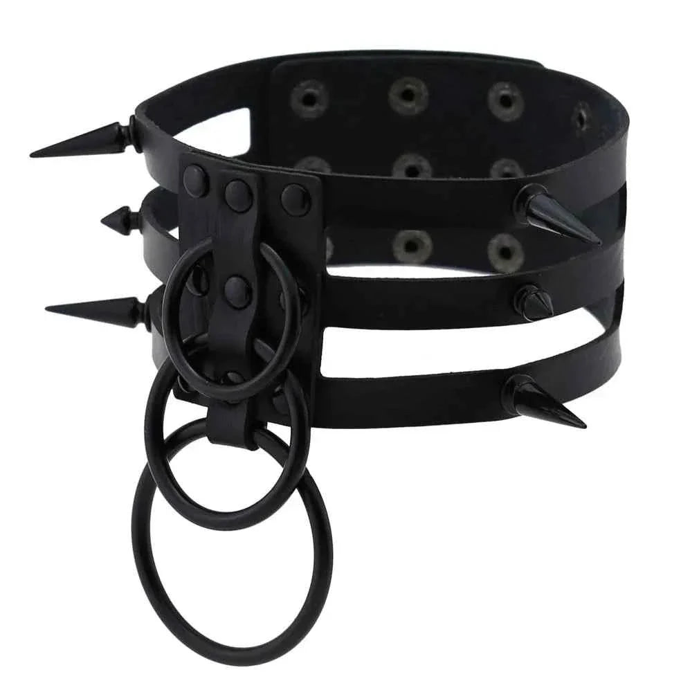Rivet Leather Bondage Choker Accessories