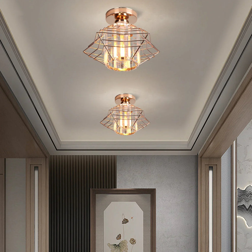 DecorBites™ Crystal Ceiling Chandelier: Modern Industrial LED Indoor Lighting Fixture