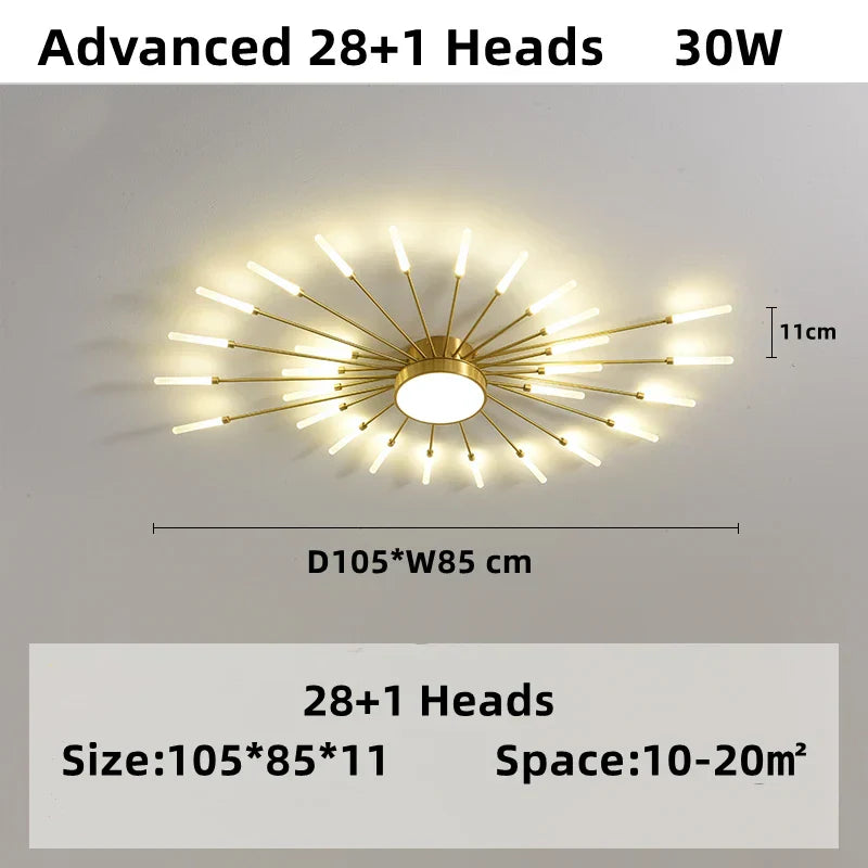 DecorBites™ LED Firework Chandelier: Modern Nordic Living Room Bedroom Pendant Light Fixtures