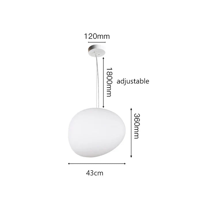 DecorBites™ Gregg Pendant Lamp: White Bubble Glass Italian Design for Home, Kitchen, Restaurant