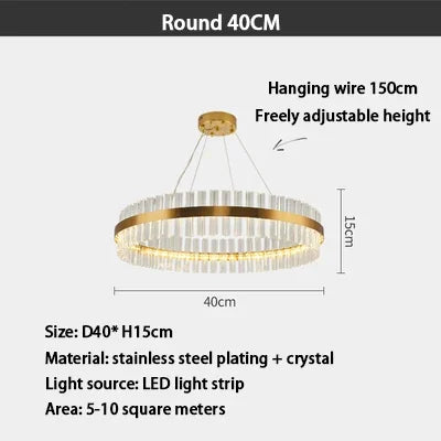 DecorBites™ Crystal LED Ring Chandelier: Modern Home Lighting Fixture