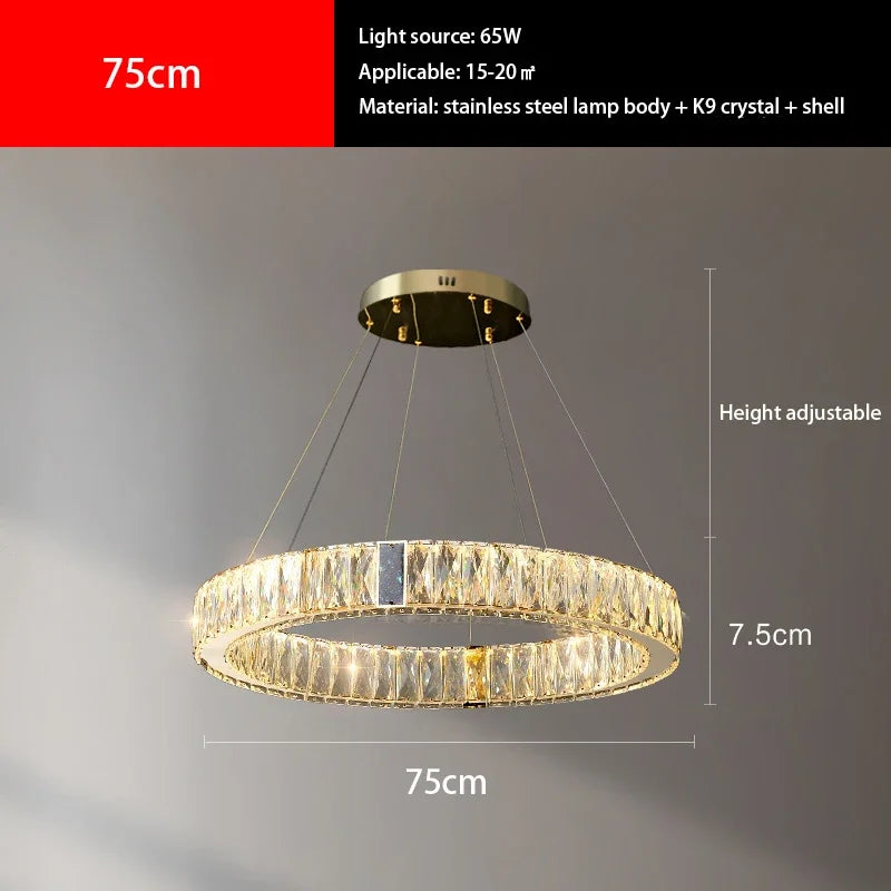 DecorBites™ Crystal Pendant Chandelier LED Lighting for Kitchen Dining Room Villa