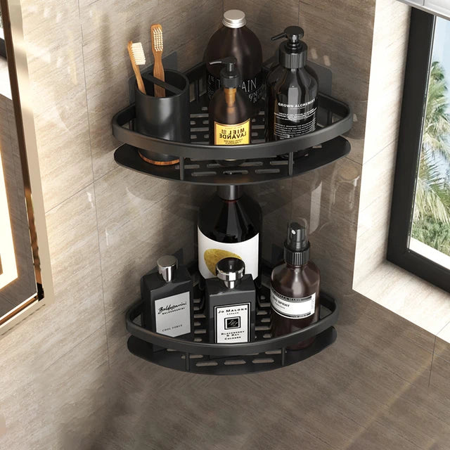 DecorBites™ Corner Shower Shelf Bathroom Storage Holder Shampoo Organizer & Accessories