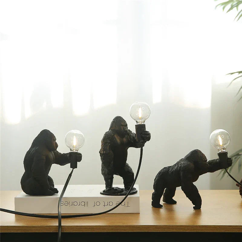 DecorBites™ King Kong Resin Night Light: Customizable LED Table Lamp for Modern Living Spaces