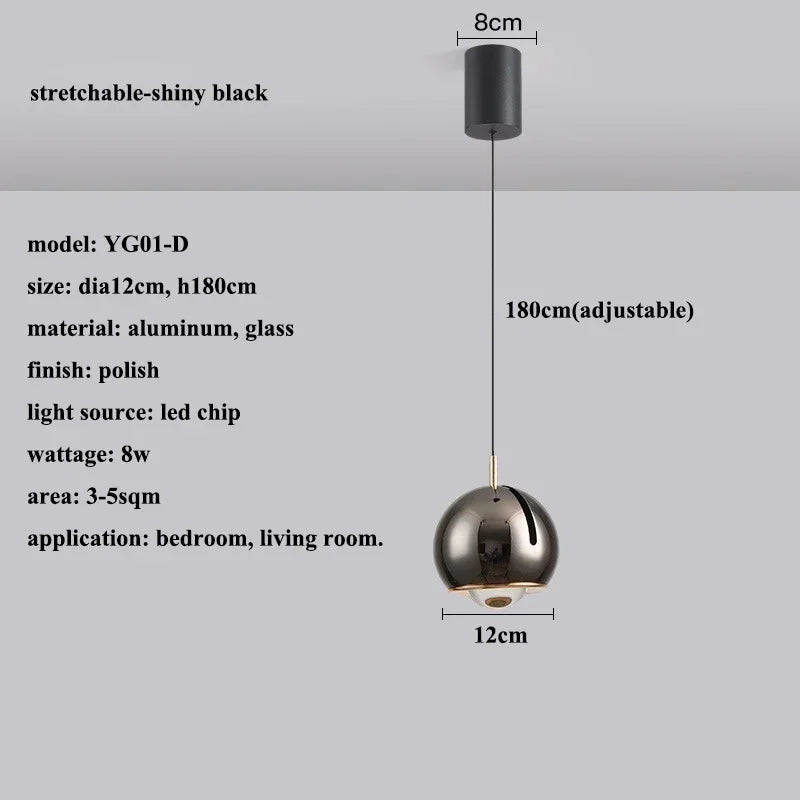 DecorBites™ Adjustable Angle LED Pendant Light: Modern Stretchable Chandelier for Home Decor