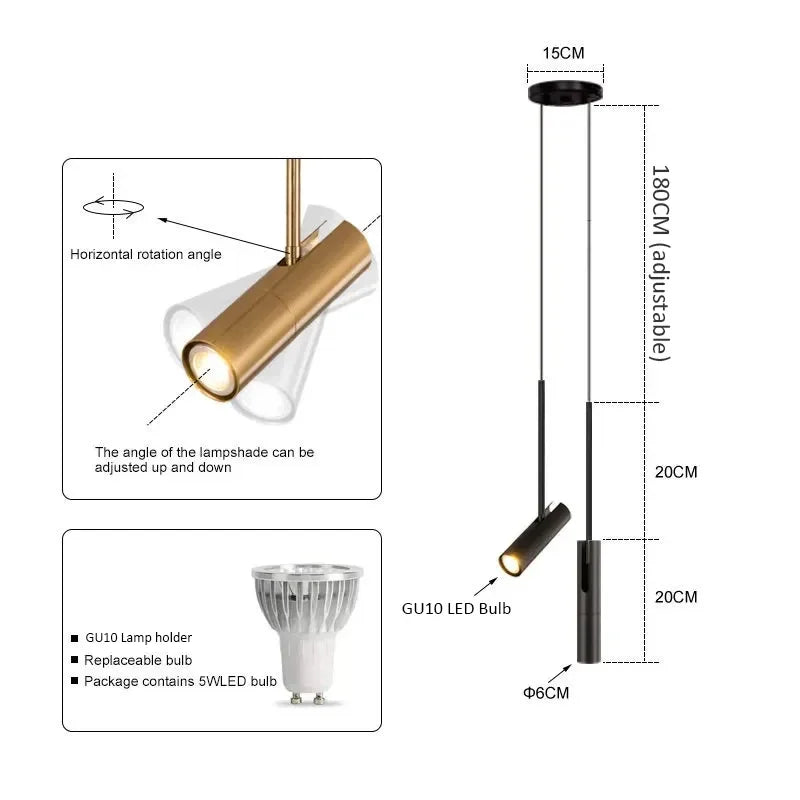 DecorBites™ Adjustable LED Spotlight Chandelier for Bedroom and Living Room