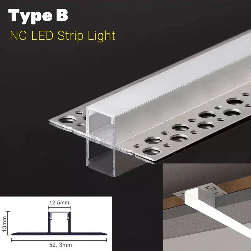 DecorBites™ LED Aluminum Profile Recessed Waist Line Channel for Backlighting Corners