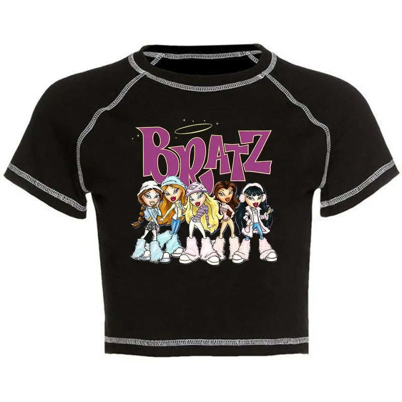 Women's Y2K Gothic Cartoon Print T-Shirt Trendy