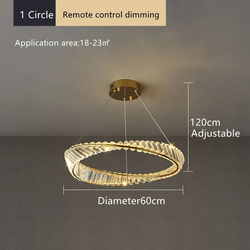 DecorBites™ Crystal LED Chandelier for Home Dining Room Kitchen Gold Lustres