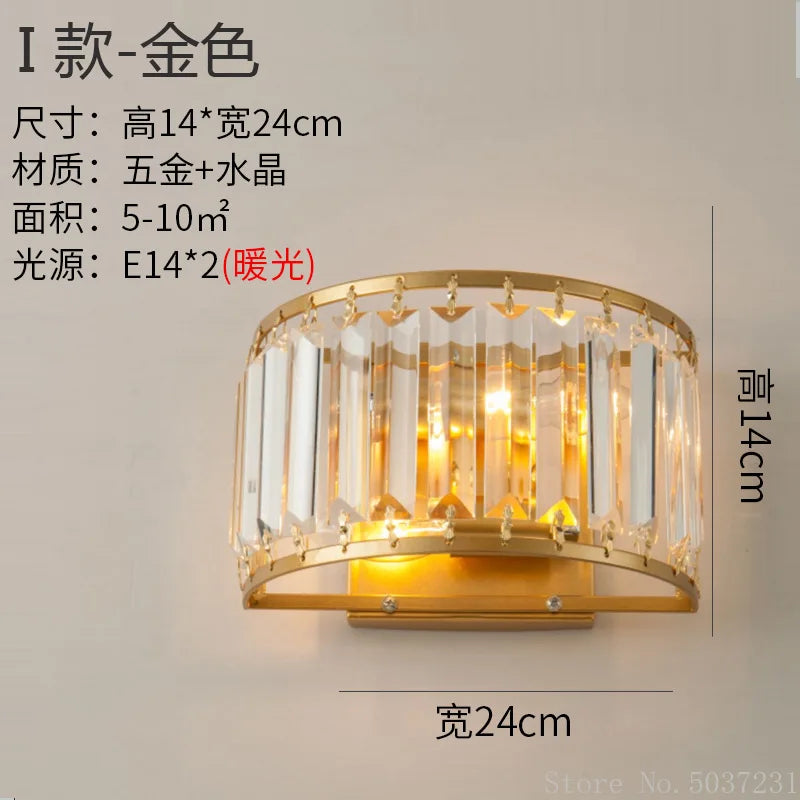DecorBites™ Crystal Modern Wall Sconce Lamp for Bedroom & Living Room