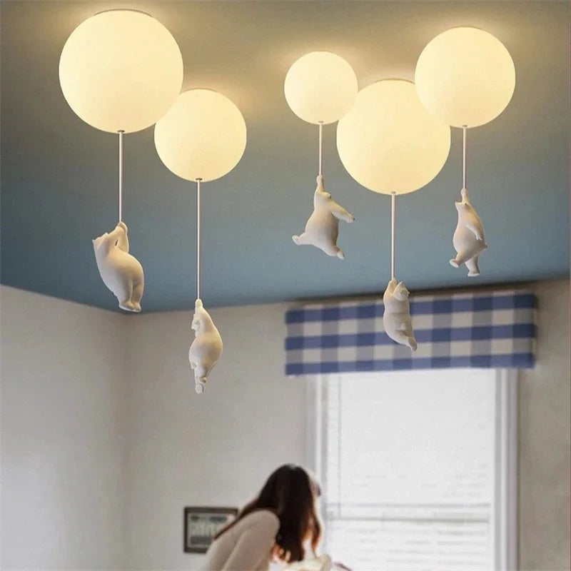 DecorBites™ Kids Bear LED Ceiling Light - Designer Bedroom Pendant Lamp