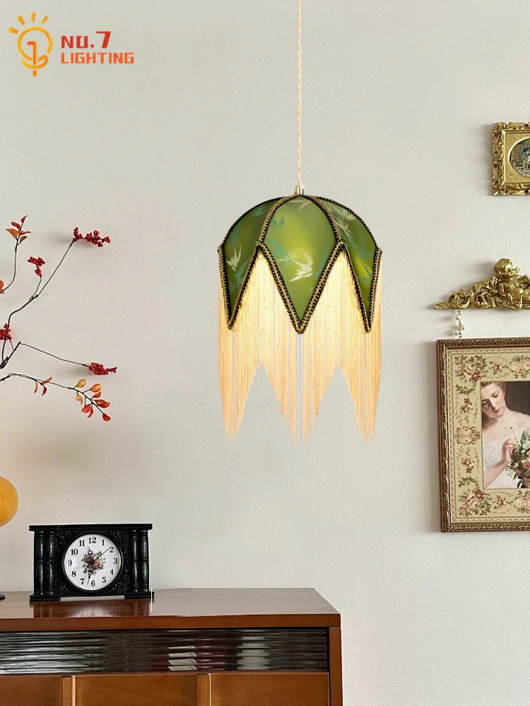 DecorBites™ Copper Tassel Pendant Lights LED E27 Retro Luxury Hanging Lamp for Home Decor