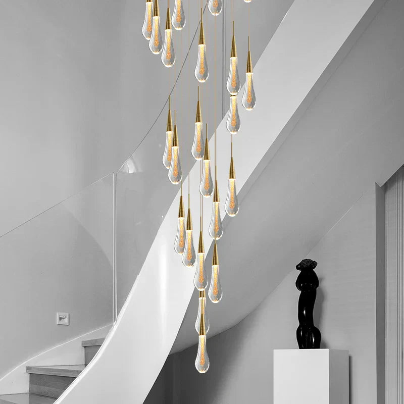 DecorBites™ Crystal Tear Drop Ceiling Chandelier LED Pendant Light Fixture