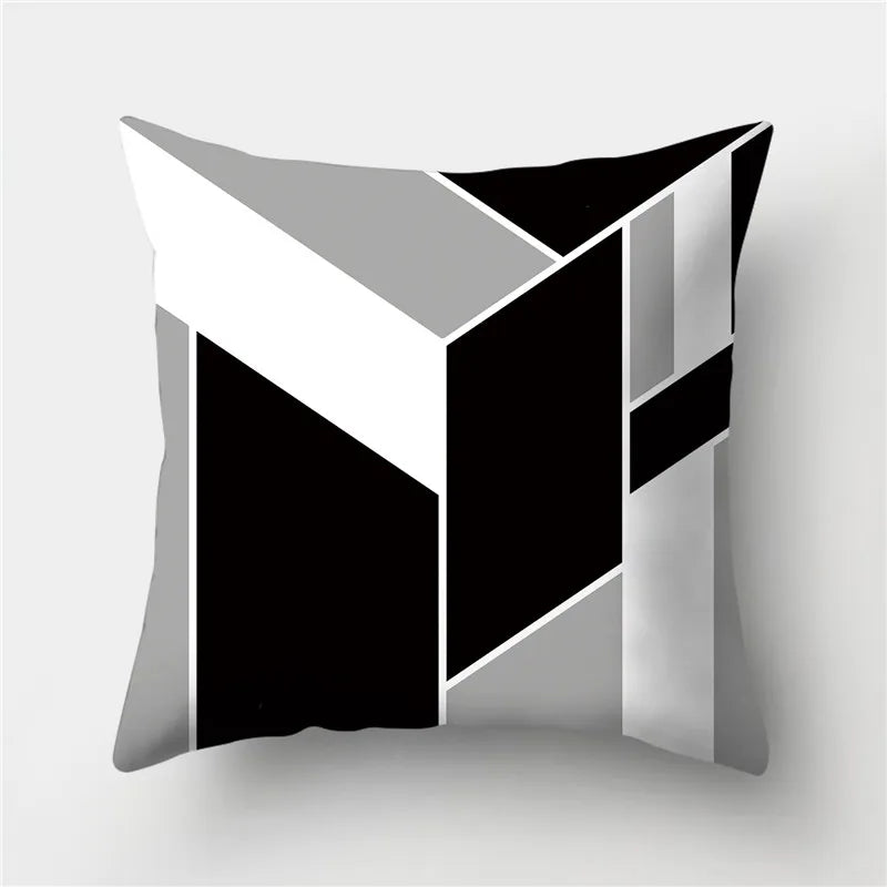 DecorBites™ Geometric Stripes Pillowcase 45x45cm Polyester Cushion Cover for Living Room