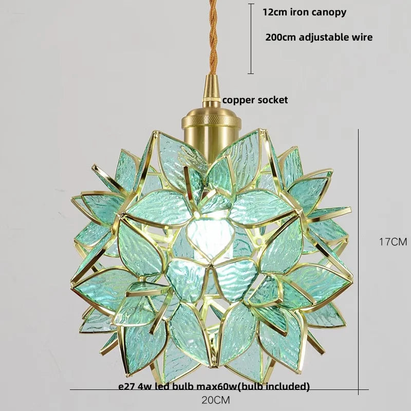 DecorBites™ Glass Copper LED Pendant & Luxury Hanging Light Fixture