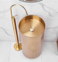 DecorBites™ Black Brass Floor Standing Bathtub Faucet with Long Water Drop Design