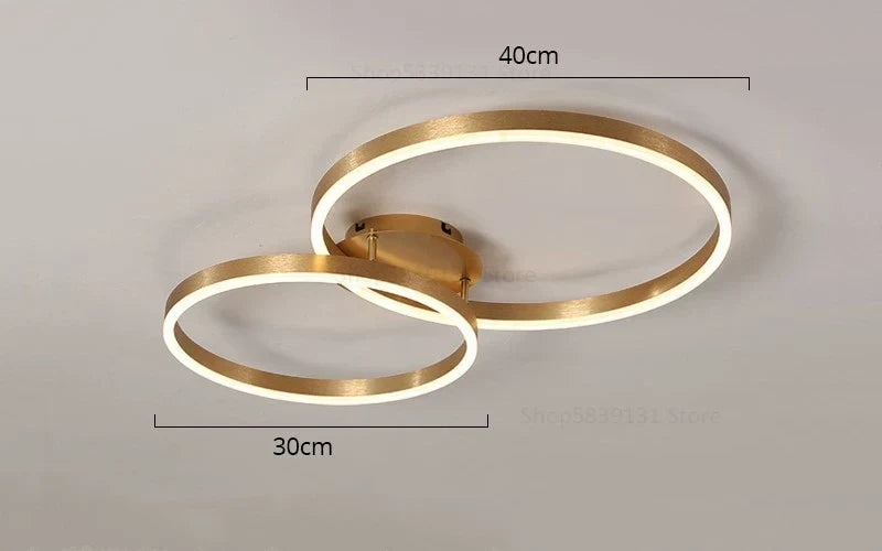 DecorBites™ Golden Coffee LED Ceiling Light with Acrylic Lampshade for Creative Living Room Fixtures