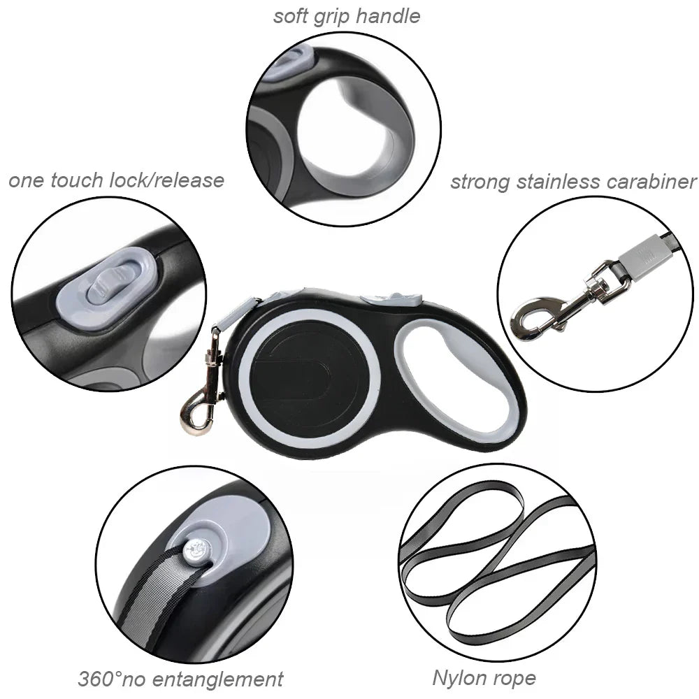 Dog Strong Retractable Leash 16ft & 26ft | Heavy Duty Dog Leash for Large & Small Dogs