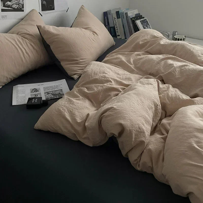 DecorBites™ Cotton Bedding Set with Comforter Cover, Sheet, and Pillowcase Set