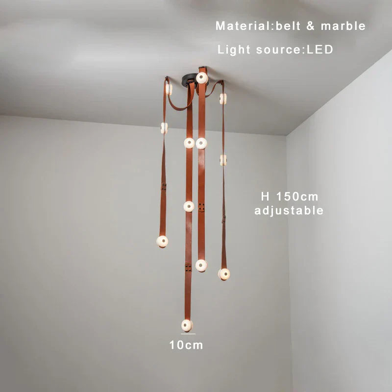 DecorBites™ Leather Marble Pendant Lights Luxury Dimmable Fixture Easy Installation Bedroom Living Room Lamp