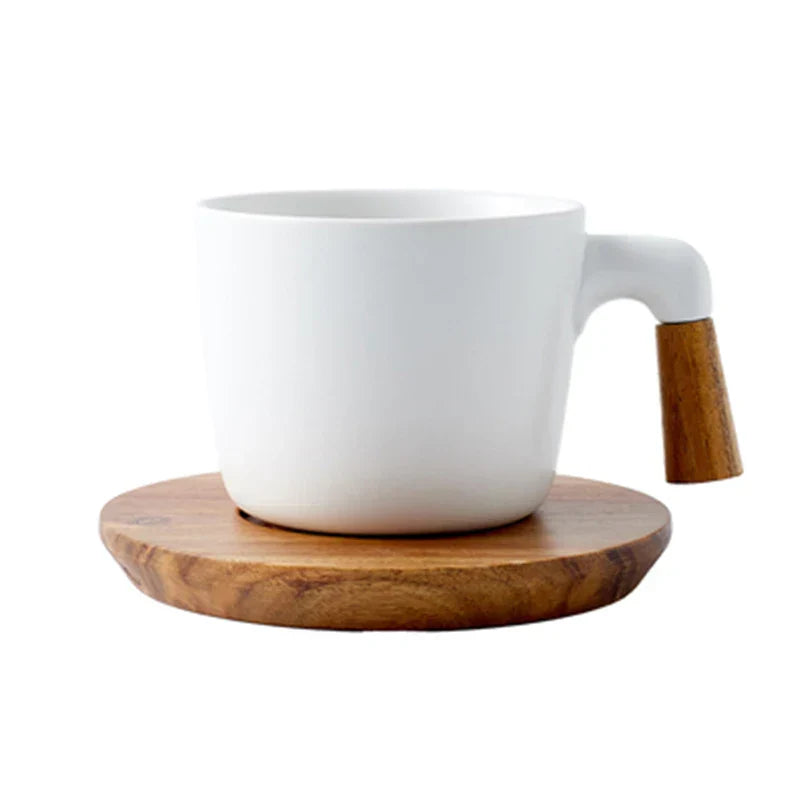DecorBites™ Japanese Style Ceramic Tea Pot Set with Wooden Handle | Heat-Resistant Borosilicate Glass