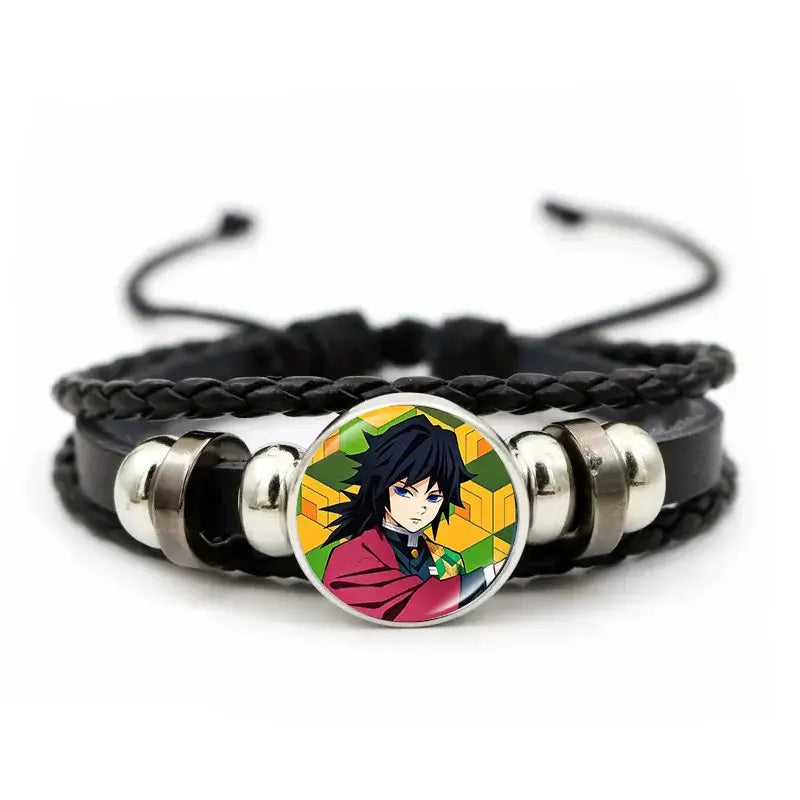 Demon Slayer Bracelet: Tanjiro & Nezuko Leather Charm