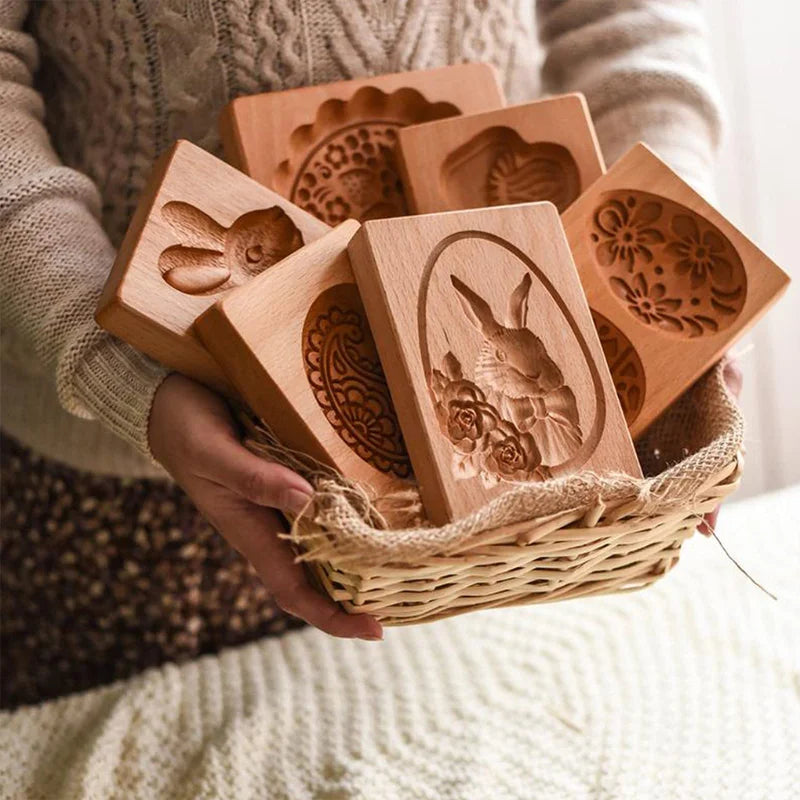DecorBites™ Gingerbread Cake Wooden Mold: DIY Baking Accessory for Home Bakery