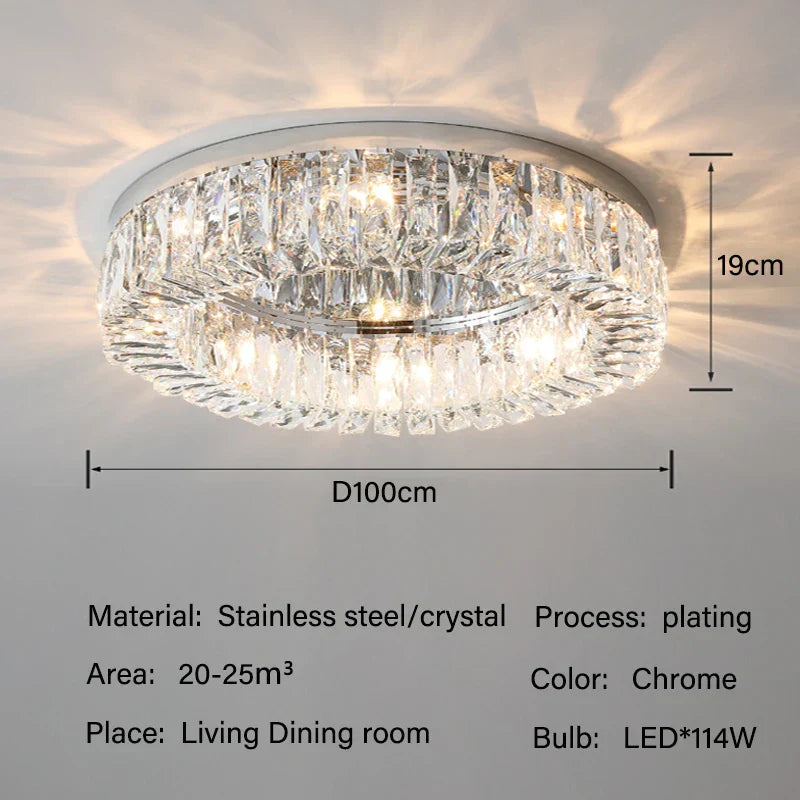DecorBites™ Crystal LED Ceiling Lights: Luxury Lighting Fixture for Living, Dining, Kitchen, and Bedroom