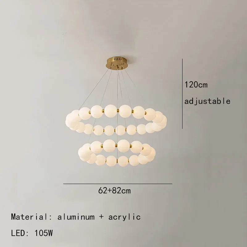 DecorBites™ LED Acrylic Chandelier for Living Room Bedroom Hall Pendant Lamps